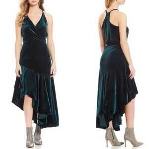 Gianni Bini Emerald Velvet High Low Dress